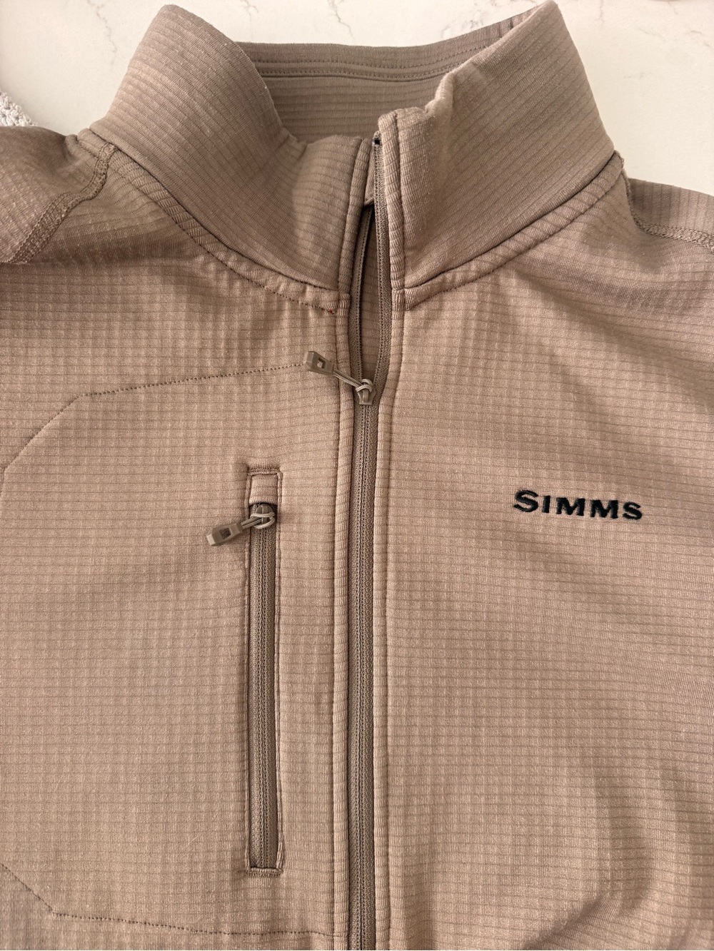Simms Men's Lightweight Zip Jacket in Taupe Brown